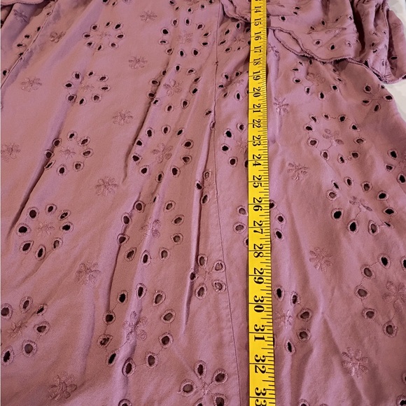 Torrid Size 2 Mauve Eyelet Embroidered Boho Shift Dress Plus Size - Picture 4 of 9
